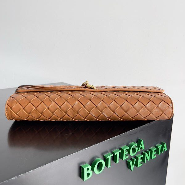 ABV Andiamo Borsa a mano lunga con manico 31 cm Pelle di vitello marrone Ghw 741511