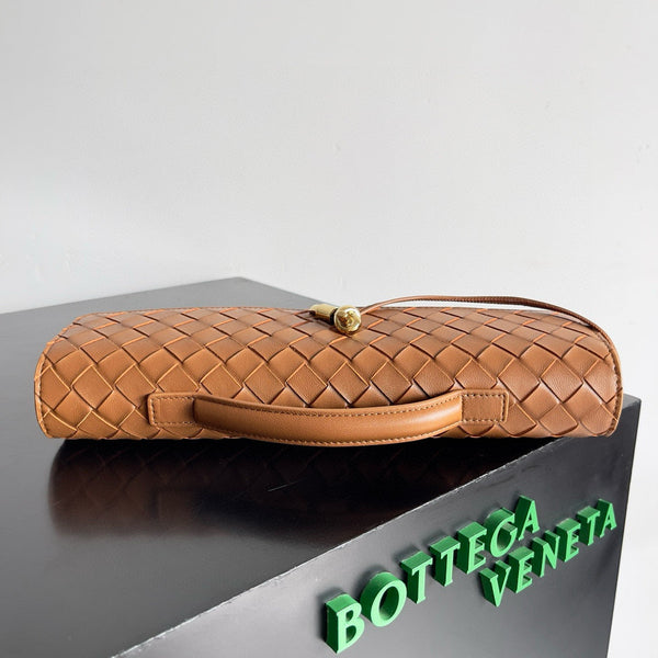 ABV Andiamo Borsa a mano lunga con manico 31 cm Pelle di vitello marrone Ghw 741511