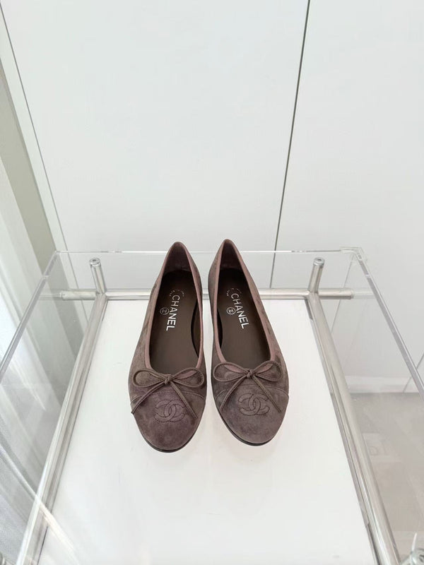 CC 25 Ballet Flat Chocolate Brown Suede