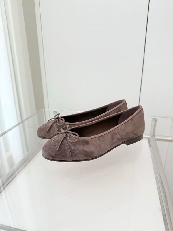 CC 25 Ballet Flat Chocolate Brown Suede