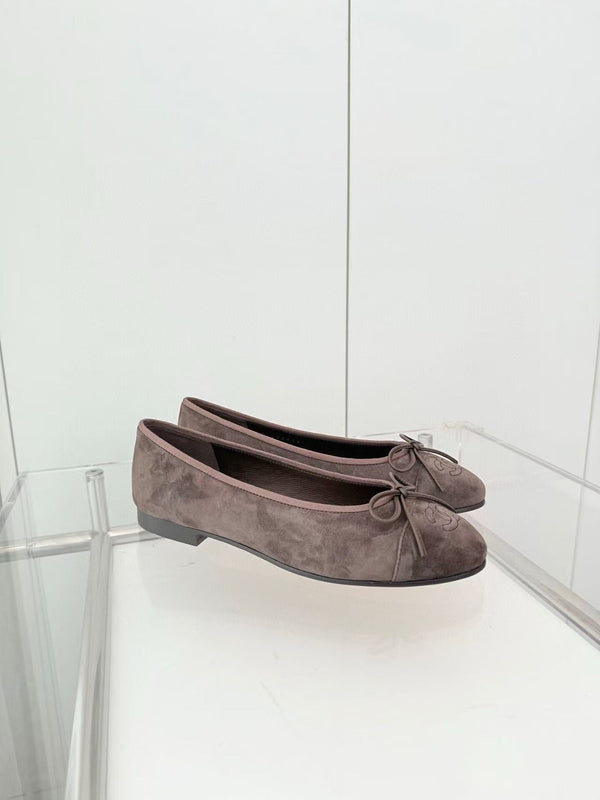 CC 25 Ballet Flat Chocolate Brown Suede