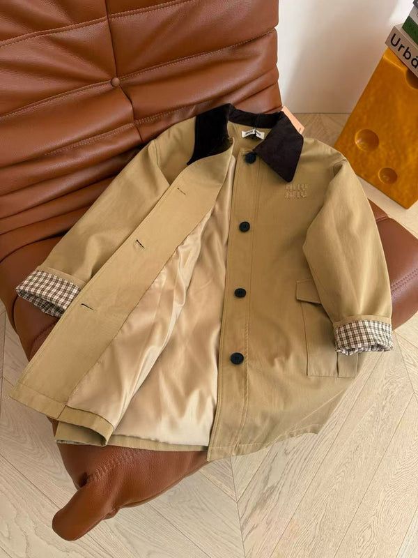 Miumiu Jacket Beige mix Dark Brown Cotton Wool