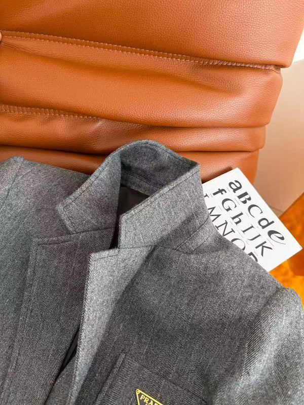 Prada Vest Suit Gray Wool