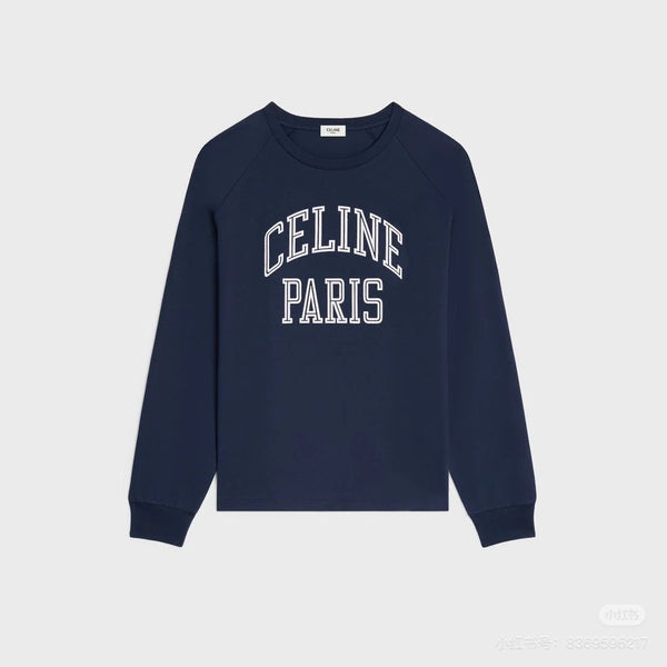 CE Rotating Arch Long-Sleeved T-shirt Blue Cotton