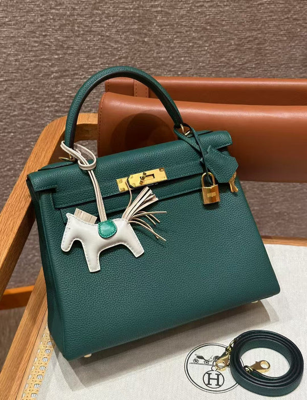 hm kelly 32cm malachite pelle togo hardware dorato
