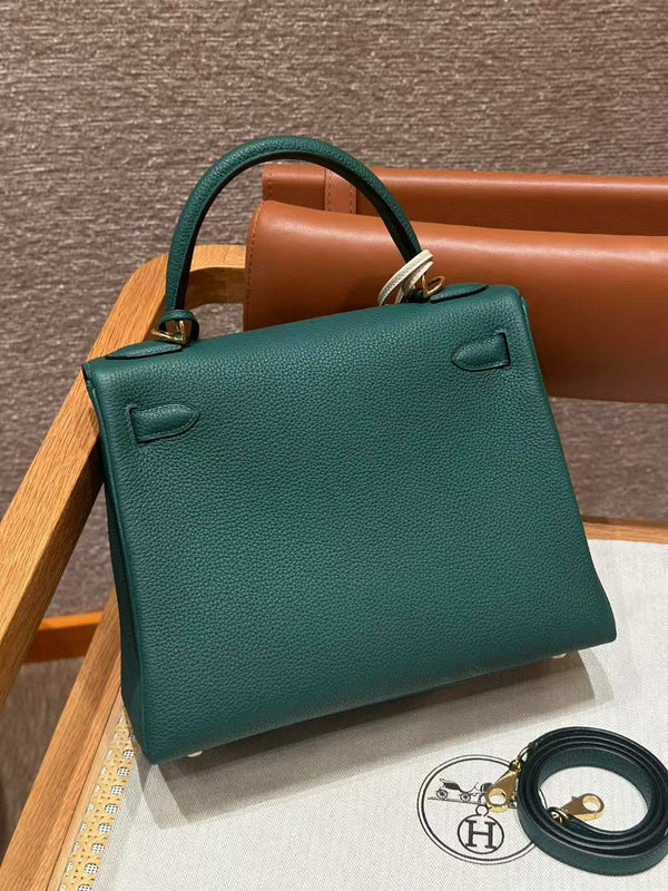 hm kelly 32cm malachite pelle togo hardware dorato