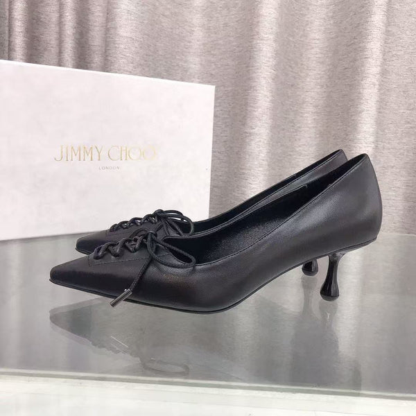Jimmy Scarlett 50mm in pelle di agnello nera con décolleté