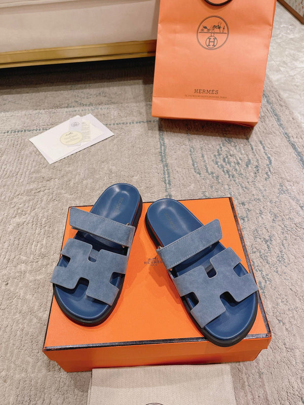 HM Chypre Sandal Blue and Black Lambskin 963505
