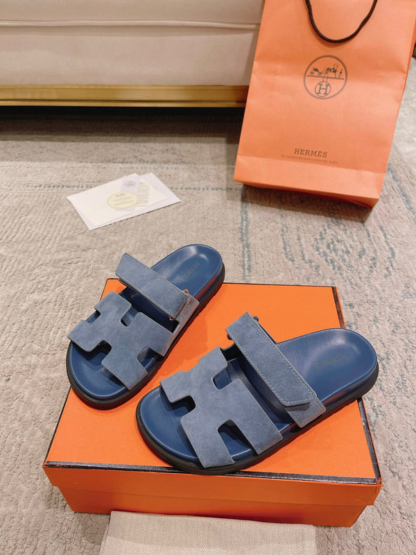 HM Chypre Sandal Blue and Black Lambskin 963505
