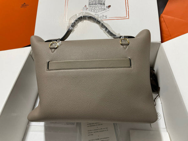 HM KELLY HANDBAG 29 ASPHALT GREY CALFSKIN