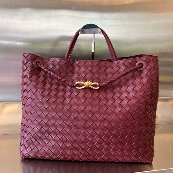 BV LARGE ANDIAMO 45CM PELLE DI AGNELLO ROSSO SCURO