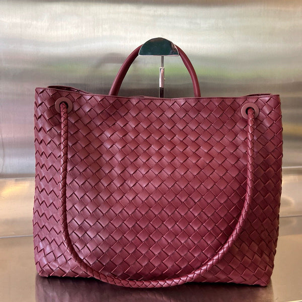 BV LARGE ANDIAMO 45CM PELLE DI AGNELLO ROSSO SCURO