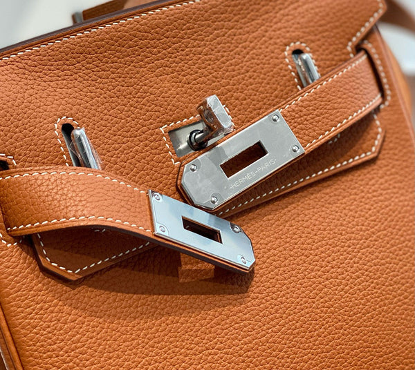 HM HAC A DOS PM 26CM GOLD TOGO LEATHER SILVER HARDWARE