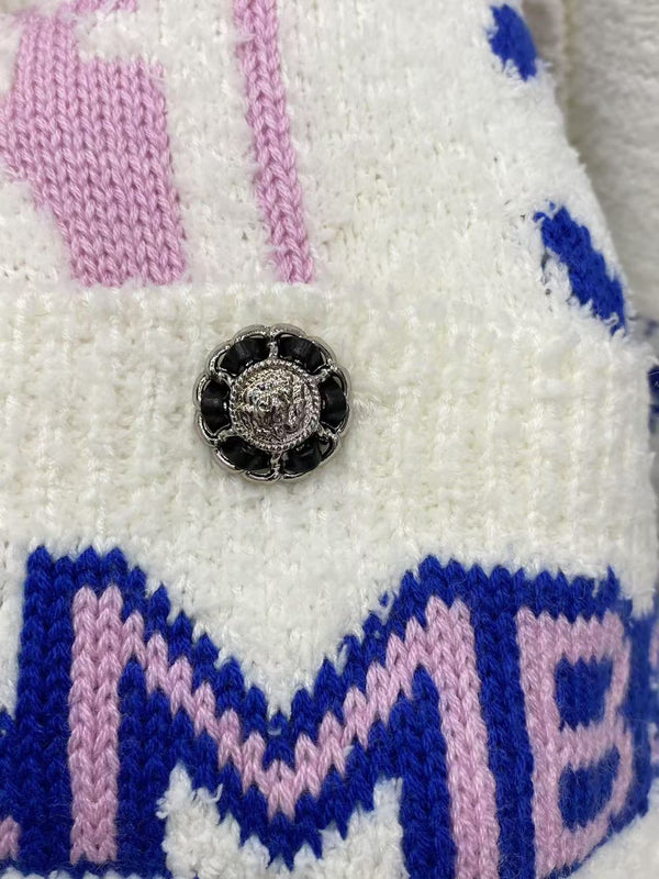 Cardigan con logo multicolore crema CC SS23
