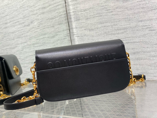 MONTAIGNE AVENUE 23 BAG IN BLACK CALFSKIN