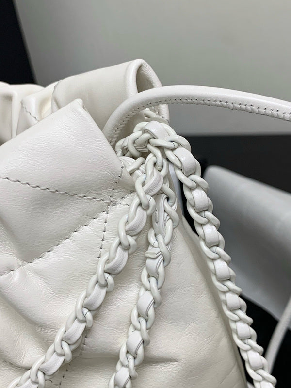 CC 22 ANTIBA HOBO BAG WHITE 23CM LAMBSKIN