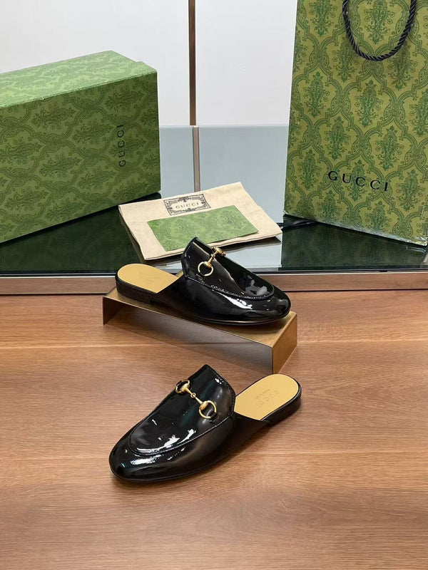 Horsebit Mule Black Patent Calfskin