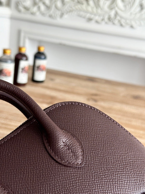 HM Bolide Mini 19cm in pelle Epsom bordeaux su cerchi arancioni