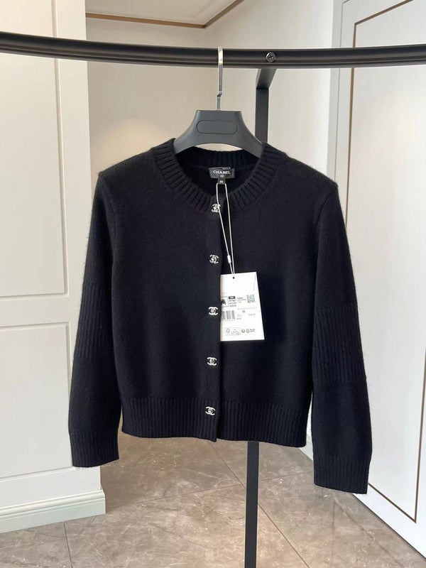 Chanel Black Cashmere Knitted Cardigan