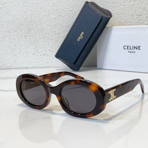 Celine Triomphe Oval Sunglasses Brown