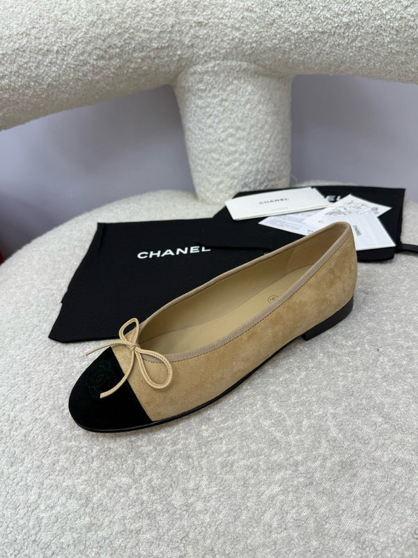 CC 25A Ballerina Beige Nera Scamosciata
