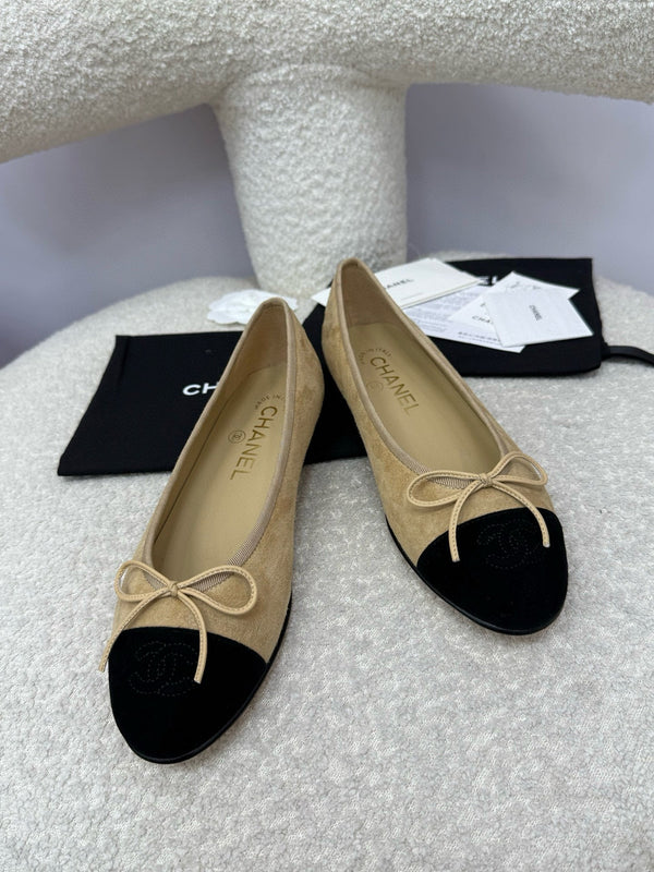 CC 25A Ballerina Beige Nera Scamosciata