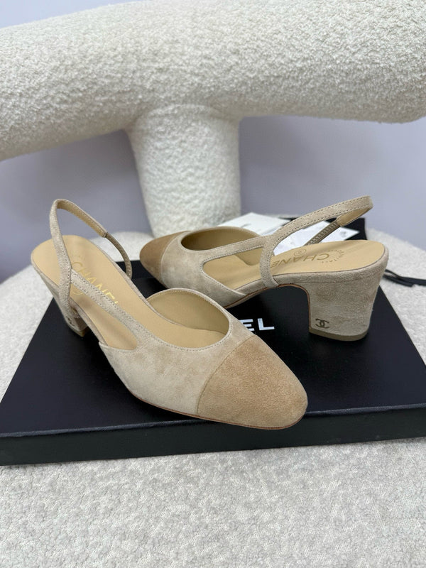 CC 25A Slingback Dark Beige Suede