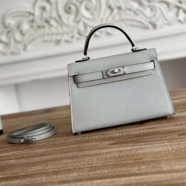HM KELLY 19CM PALE BLUE EPSOM LEATHER
