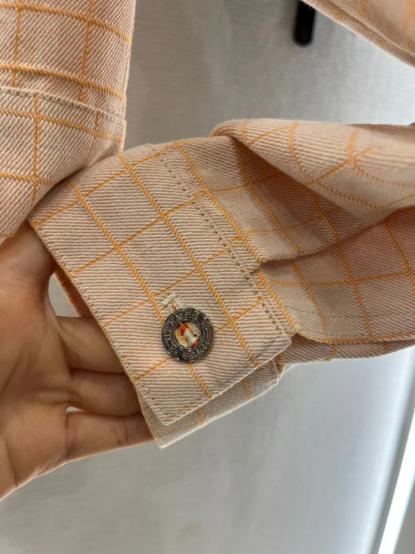 Giacca a quadri Hermes in cotone beige