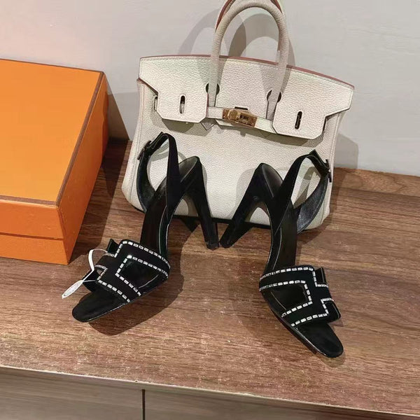 Holy 105 Sandal Black Suede Goatskin