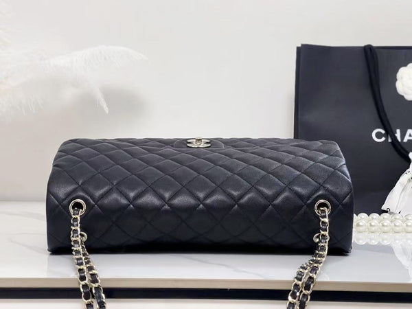 Chanel 40cm Bag Black Silver Lambskin