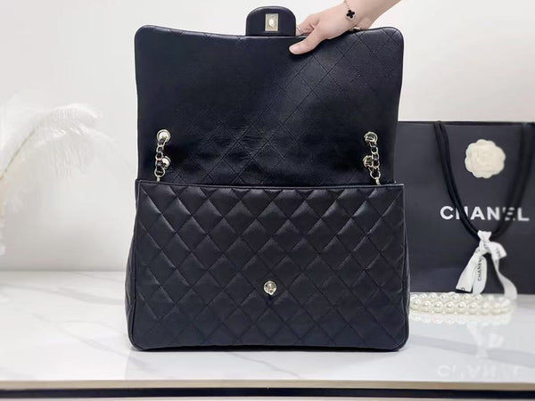 Chanel 40cm Bag Black Silver Lambskin