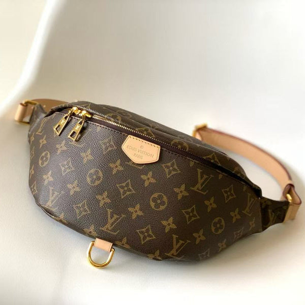 Louis Vuitton Monogram Bumbag Brown Beige Leather Canvas