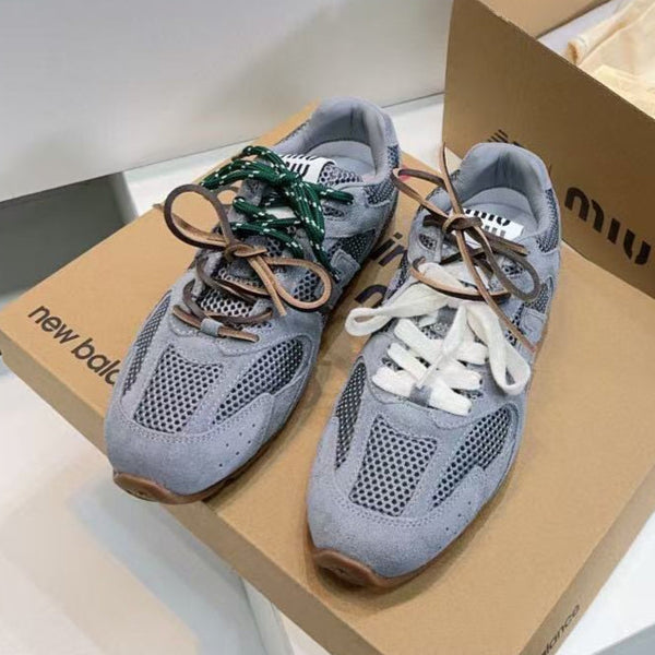 Miu Miu Pre-Owned x New Balance Sneakers Dark Gray Cowhide Suede