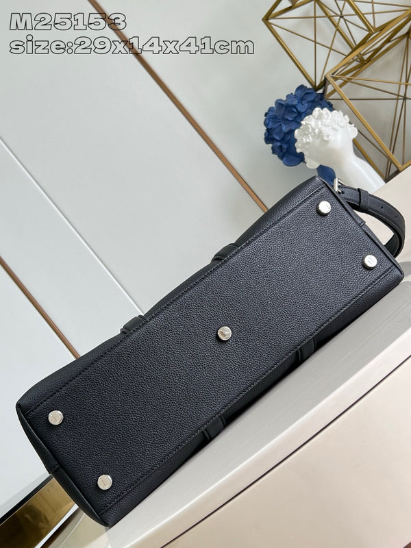 LV Georges Tote MM 41cm Black Cowhide