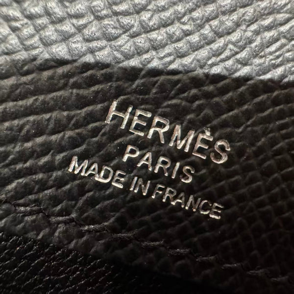 Hm Kelly Depeches Pouch 25 Pouch Black Cowhide Sliver Hardware