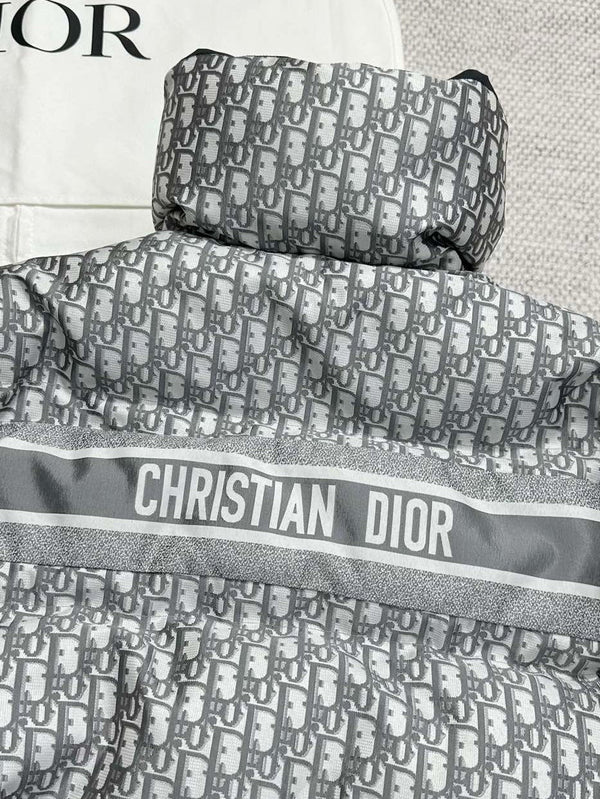 CD Alps Belted Puffer Jacket Gray Polyester