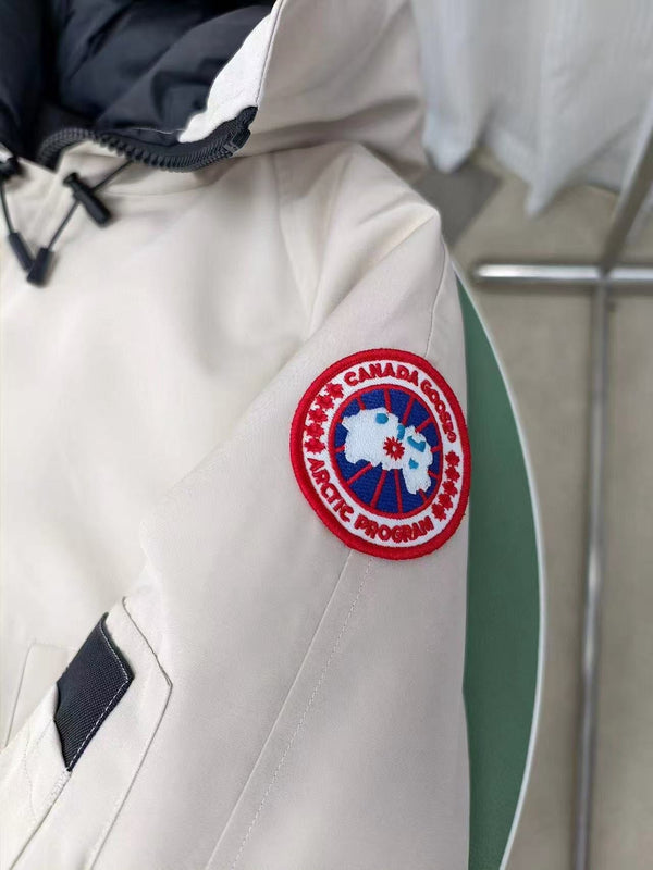 C. Goose Bomber Jacket White Polyester 0009