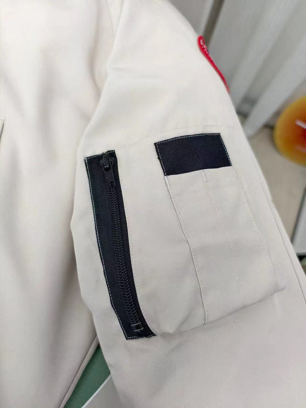 C. Goose Bomber Jacket White Polyester 0009
