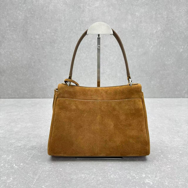 RODEO SMALL BAG 29 IN BROWN SUEDE SILVER HARDWARE