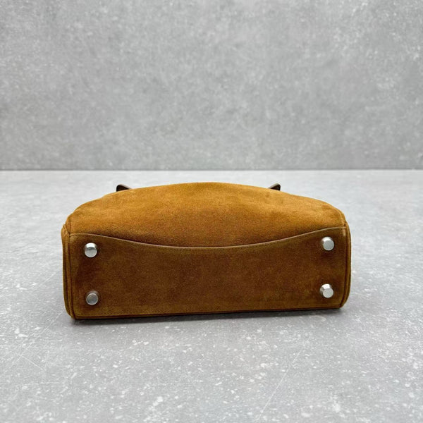 RODEO SMALL BAG 29 IN BROWN SUEDE SILVER HARDWARE