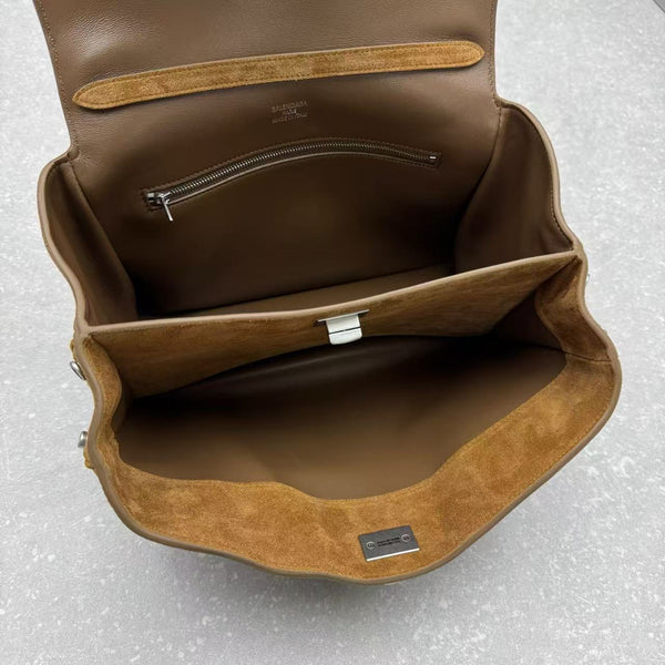 RODEO SMALL BAG 29 IN BROWN SUEDE SILVER HARDWARE