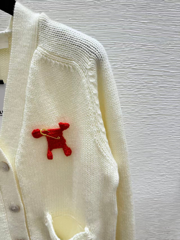 CE V-line Neck Wool Cardigan