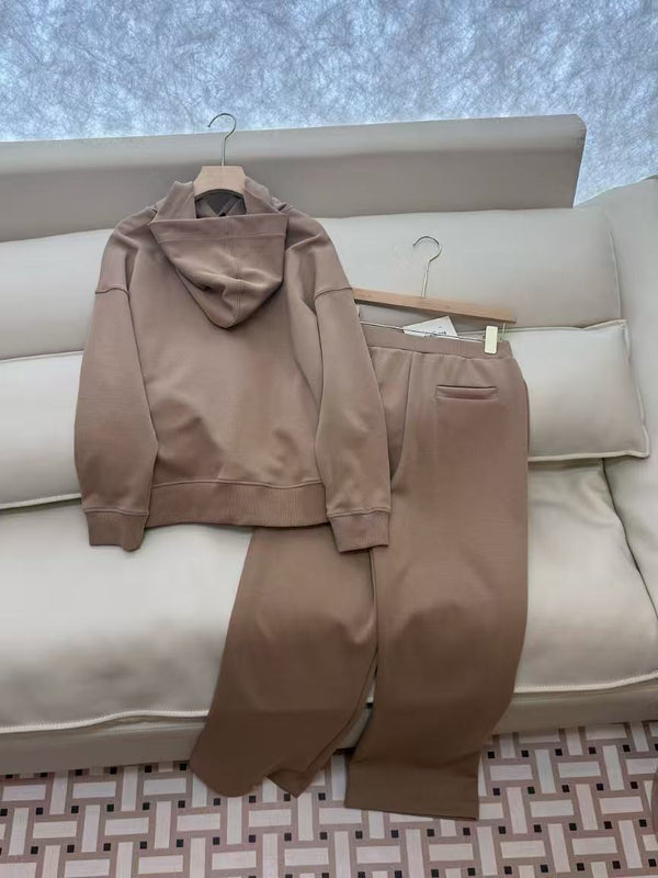 Maxmara Felpa Hoodie Sweatshirt and Pants Set Cotton