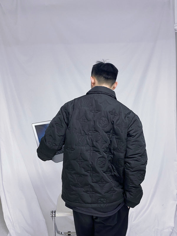 LV 25FW Monogram Padded Light Blouson Black Polyamide