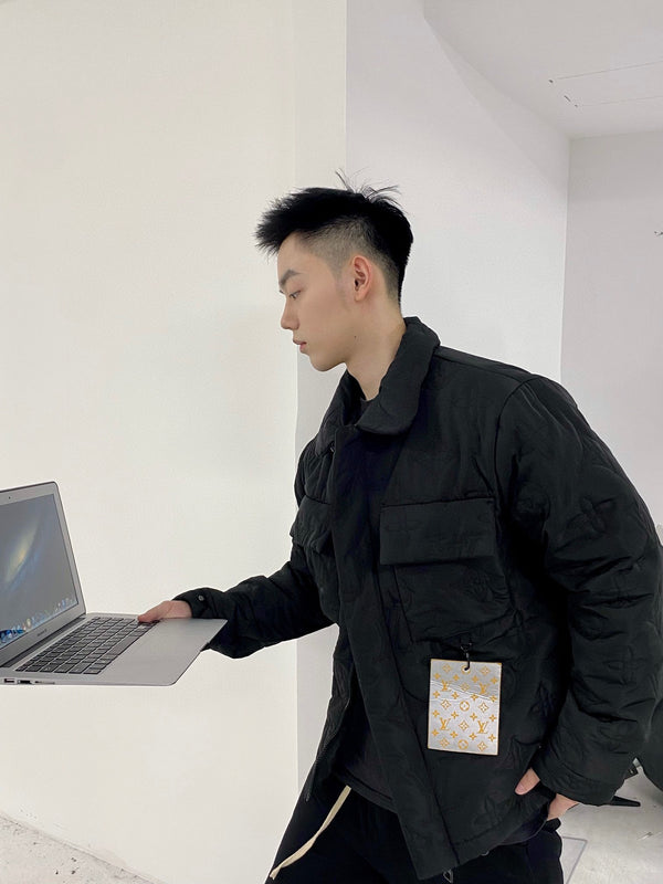 LV 25FW Monogram Padded Light Blouson Black Polyamide