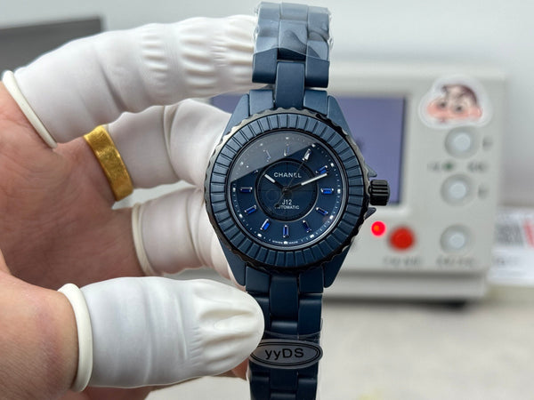 J12 33MM BLEU SAPPHIRE BEZEN BLUE CERAMIC STEEL