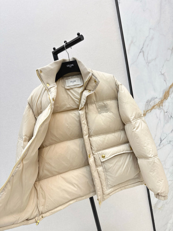 CE 25Ss Stand Collar Puffer Nylon Down Jacket