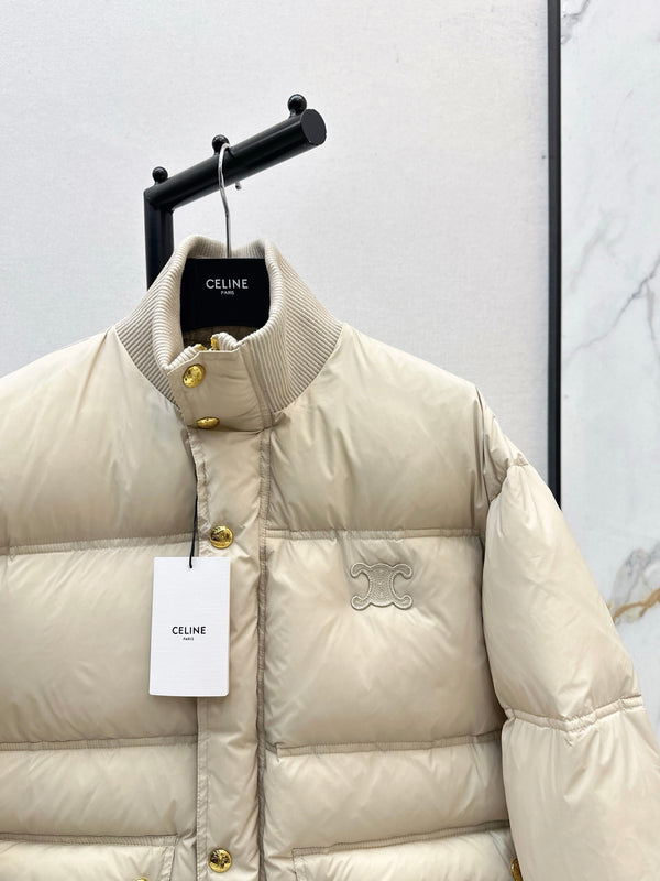 CE 25Ss Stand Collar Puffer Nylon Down Jacket
