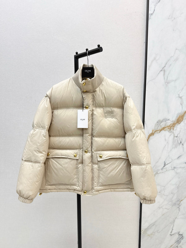 CE 25Ss Stand Collar Puffer Nylon Down Jacket